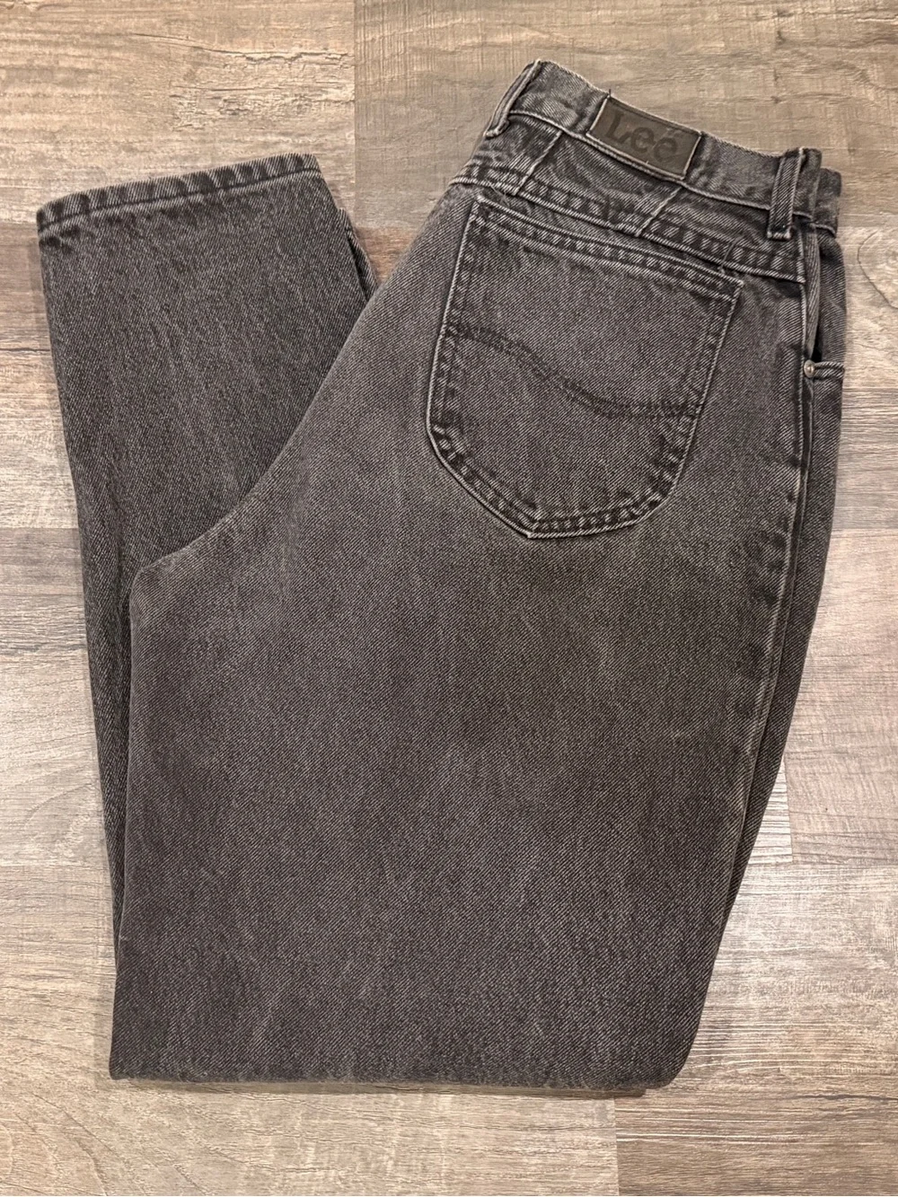 Lee Men's Washed Black Tapered Straight Jeans